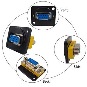 Connecteur de panneau mini-hardware DB9/DB15, type D, 9 broches, 15 broches, module mâle et <span class=keywords><strong>femelle</strong></span>, connecteurs RS232 sans soudure - Product Image 4