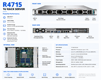 Server Rak 1U R4715 Prosesor AMD EPYC 9005 DDR5 Server Komputasi Awan AI Enterprise