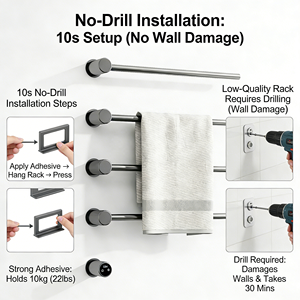 Toallero Eléctrico Calefactado de Pared, de Acero Inoxidable, con Pantalla Táctil LED Digital, Personalizable, para Baño de Hotel - Product Image 6
