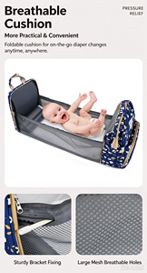 Sac à dos imperméable pour couches, sac de couchage pour bébé, avec port de chargement USB et compartiment de rangement zippé pour les sorties - Product Image 3