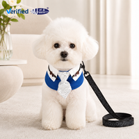 Nouvel ensemble de laisse et collier de smoking pour chien Gentleman 2026, accessoires de promenade de luxe à carreaux avec cravate pour animaux de compagnie Ming Jia