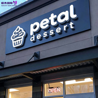 Enseigne LED personnalisée pour boutique de desserts, lettres lumineuses pour restaurant, logo lumineux pour façade de magasin, enseigne commerciale extérieure, décoration murale