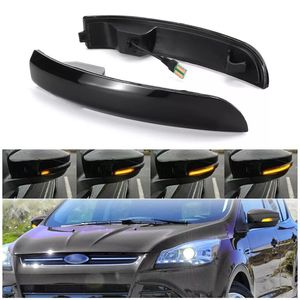 Luz Intermitente Secuencial LED para Espejo Retrovisor de Ford Escape Kuga 2013-2019, Par, Negra, Rectangular, de Plástico - Product Image 4