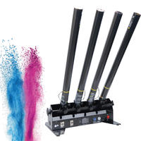 Canon à confettis électronique à quatre têtes pour événements extérieurs, mariages, fêtes, révélations de sexe, contrôle de tir, papier atmosphérique