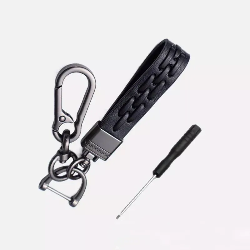 Couro trançado Weave Key Lanyard Key Ring Acessórios do carro com logotipo do carro