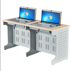 Một cửa lớp học kỹ thuật số bục đa phương tiện nền tảng lật máy tính kim loại bàn giáo viên bán tự động thiết bị giảng dạy - Product Image 4