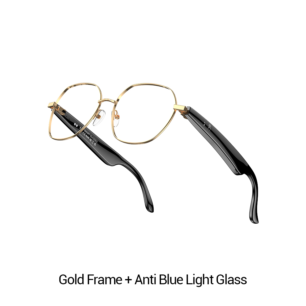Cadre d'or + anti verre léger bleu