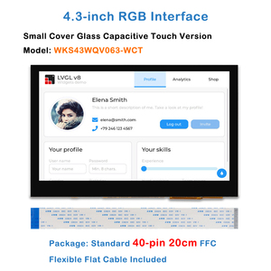 Schermo Touch Capacitivo IPS Waiken da 4,3 Pollici, 480x272, Interfaccia RGB, Luminosità 350, -20~70°C, Multi-touch Compatibile <span class=keywords><strong>ATK</strong></span>/Fire - Product Image 5