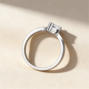 Anillo Minimalista con Corte de Corazón, Anillo de Plata de Ley con Corazón de Circonita Cúbica, Anillo de Compromiso Delicado para Mujer - Product Image 2