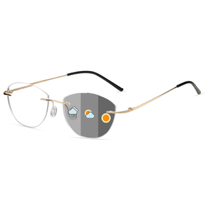 <span class=keywords><strong>Gafas</strong></span> Fotocromáticas Unisex B6035 con Marco Dorado Delgado, 1 Pieza, Lentes Cuadradas de Metal para Miopía, Lentes Reemplazables para Hombre y Mujer B6035 - Product Image 4
