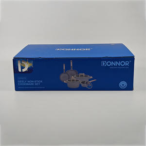 Donnor Ensemble de 13 pièces de batterie de cuisine en métal antiadhésif, Best-seller Jili, comprenant marmite à soupe moderne, poêle à frire, plat carré et plat à <span class=keywords><strong>pizza</strong></span> transfrontalier - Product Image 5