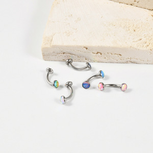 Anillo de acero inoxidable para ceja al por mayor, anillos helix curvos graduales, coloridos, con rosca interna, <span class=keywords><strong>piercing</strong></span> para ceja, joyería corporal - Product Image 5