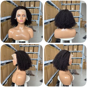 <span class=keywords><strong>Extensiones</strong></span> de Cabello Trenzado Brasileño <span class=keywords><strong>con</strong></span> Densidad del 300%, Color Natural, Peluca Corta Bob para Mujer, Encaje Transparente 13x4 - Product Image 2