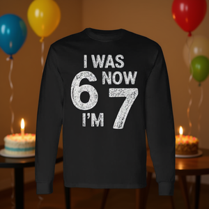 T-shirt à manches longues vintage pour anniversaire de 7 ans, « J'avais 6 ans, maintenant je suis 7 » - Product Image 3
