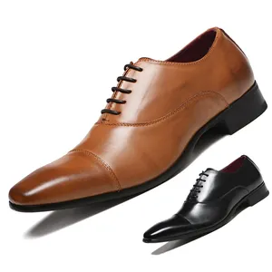 New 2024 Design Fashion Solid Color Casual Mens Leader Shoes Wholesale Office Formal Luxury Pu Leather Shoes Men Dress