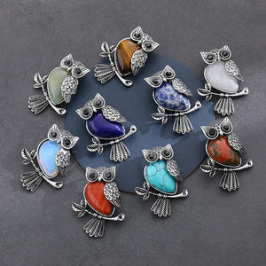 Collar con Colgante de Búho de Aleación, Cristal y Diamantes de Imitación, Chapado en Plata, Estilo Clásico, Amuleto Espiritual, Accesorios Unisex <span class=keywords><strong>OUSLY</strong></span> - Product Image 3