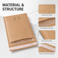 Sacs de Courrier en Papier Kraft à Bulles Écologiques, Compostables, Biodégradables, Imperméables et Résistants à la Déchirure de la Marque Premium Pages, 180 g/m²