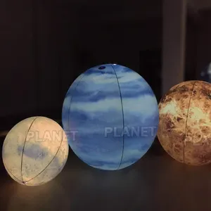 Sole, marte, saturno sistema solare nove pianeta palloncino gonfiabile Led pianeta palloncino PVC terra luna palloncino per la festa