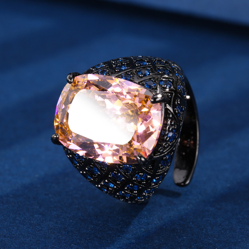 Bague palaca en or noir, taille ajustable