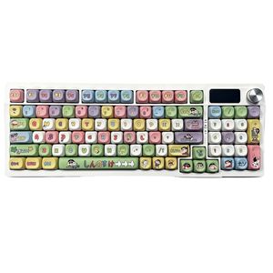 102 Keys Tri-Mode Mechanical <strong>Keyboard</strong> with Screen, RGB Wireless Gaming <strong>Keyboard</strong>, Creamy Mahjong Sound - Product Image 1