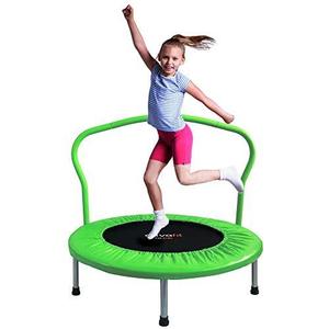 Mini trampoline d'intérieur pliable de 36 pouces en acier pour enfants, trampoline rond de fitness à domicile avec poignée pour garçons et filles - Product Image 2