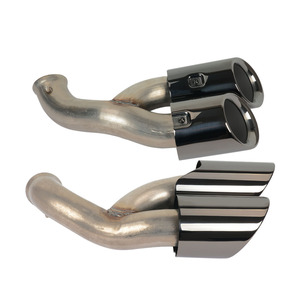 Punta de escape Cayenne de acero inoxidable pulido a espejo, ajuste universal 8100C para coche Porsche - Product Image 1