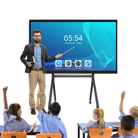 Tableau blanc interactif intelligent MTK9679 de 65 pouces, résolution 4K, tactile stylo/doigt, utilisation éducative, caméra 48MP