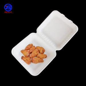 Biodegradable Take Away Box Pizza Hamburger Burger Bento Meal Fast Food Packing Sugarcane Bagasse Lunch Paper Pulp Box
