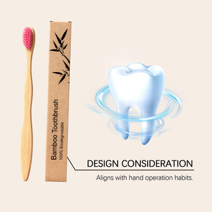 1 pièce en gros Brosse à dents en bambou biodégradable à poils souples couleur bois foncé avec étui de rangement et pochette - Product Image 6
