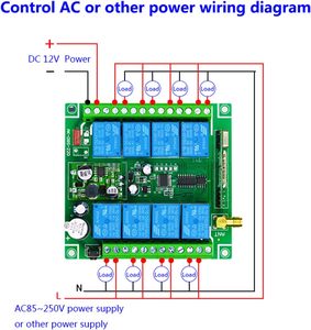 Interrupteur de <span class=keywords><strong>télécommande</strong></span> sans fil industriel 8 canaux 12V 24V 36V CC, contrôle longue distance 800 pieds, interrupteur radio étanche anti-poussière - Product Image 6