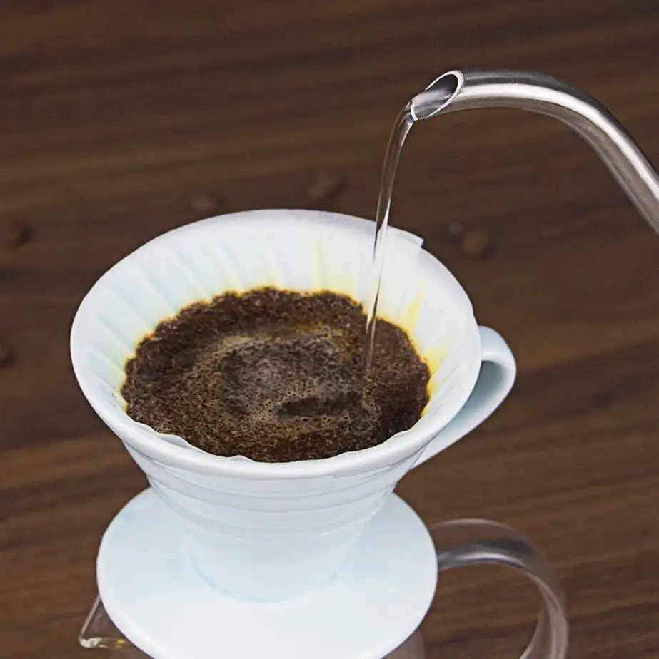 Keramik-Tropfer-Kaffeefilter Kompatibel mit 102 Filterpapier 2-4 Tassen Keil förmiger Tropfer Glattere Extraktion