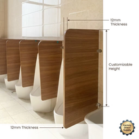 Panneau de cloison de toilettes en HPL robuste, résistant aux rayures, imperméable et ignifuge, pour séparations de cabines de salle de bain dans les écoles, universités et hôtels