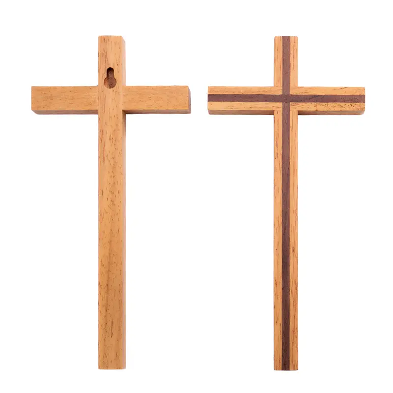 Wooden Crafts Cross Walnut color Catholic rubber wood Wooden crafts cross Christian Cross