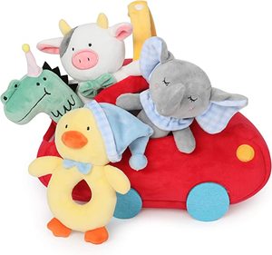 Custom Soft Baby Rattle for <strong>Newborns</strong> Plush <strong>Stuffed</strong> <strong>Animals</strong> Rattle Shaker Set for Infants Shower Gifts for Boys Shaker Teether - Product Image 1