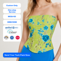 SHANGFU Personnalisé OEM ODM Justaucorps Vert Bustier Corset Sexy Élégant Imprimé Floral Taille Cintrée Vêtements de Soirée Clubwear pour Femmes