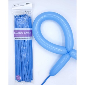Ballons en latex Party Love 260s bleus 50 pièces en forme de chiffres pour décoration de fête d'anniversaire jetables pour enfants - Product Image 1