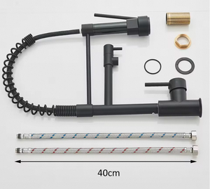 Moderno a leva singola rubinetto da cucina a doppio beccuccio con Pull Down a spruzzo di fabbrica presa per rubinetto a freddo a molla - Product Image 4