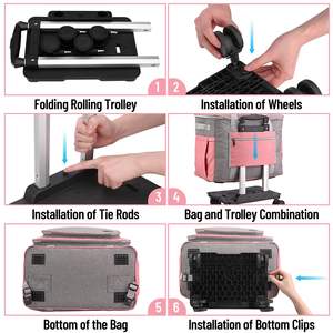 Maletín con Ruedas Desmontable de Gran Capacidad para Mujer, Maletín con Ruedas Retráctiles, Bolsa de Nailon para el Trabajo y la Enseñanza - Product Image 5