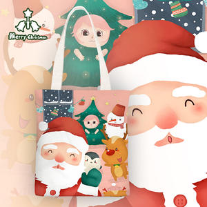 Bolsa de Lona con Diseño Navideño 2026, para Niños y Niñas, para las Cuatro Estaciones, con Diseño de Papá Noel y Muñeco de Nieve, Estilo Urbano y Sencillo - Product Image 3