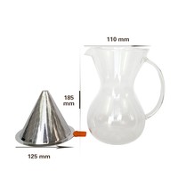 Direct van de fabriek: klassieke borosilicaat glazen koffiekan (200ml), koffiezetapparaat met rubberen hoes, BPA-vrij, loodvrij
