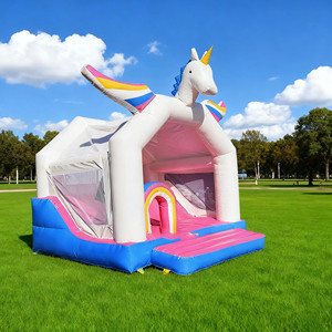 Fournitures de garderie DFRL, trampoline d'extérieur, château gonflable arc-en-ciel, équipement de terrain de jeu, château gonflable à thème de dessin animé - Product Image 5