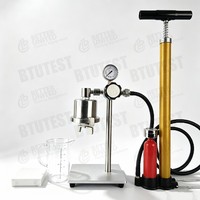 Prensa de filtro de presión media estándar API, probador de pérdida de agua en lodo, vaso para fluido de perforación de acero inoxidable/aluminio