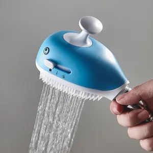 New 3 In 1 Dog Cat Pet Bathing Massage Shower Head Soft Silicone Shampoo Dispenser Pet Grooming Brush For Dogs Shower