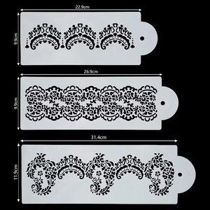 3 Pièces de Pochoirs à Gâteau en Plastique Écologiques, Modèles pour Biscuits, Pâtisserie, Moule à Fondant, Couronne, Roi, Reine, Moule à Fleurs pour Gâteau - Product Image 4