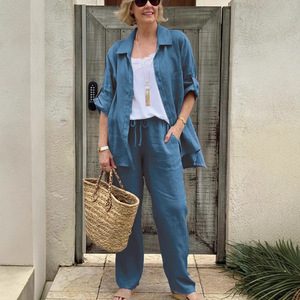 Conjunto de Camisa para <span class=keywords><strong>Mujer</strong></span>, Estilo Urbano Informal, <span class=keywords><strong>Ropa</strong></span> Femenina - Product Image 1