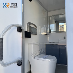 Remorque de toilettes portables <span class=keywords><strong>sur</strong></span> mesure à deux compartiments, remorque de toilettes portables pour événements, toilettes mobiles à deux postes avec climatisation - Product Image 4