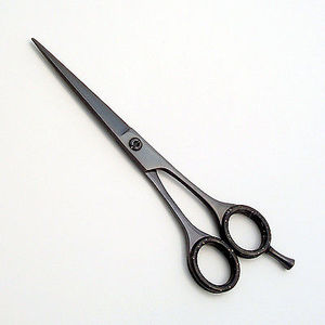 Tijeras de corte de pelo de peluquero profesional con revestimiento negro azabache de acero inoxidable Premium, último diseño de moda para Estilismo de precisión - Product Image 1