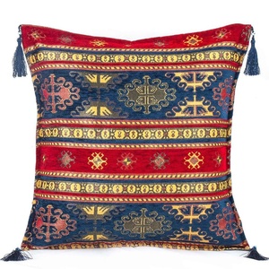 ¡El mejor vendedor! Funda de cojín WithDark azul-rojo turco con Kilim turco diseño .... Hecho en Turquía. De Turquía - Product Image 1