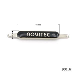 Placa de Metal Esmaltada Roja <span class=keywords><strong>para</strong></span> Bolsos de Cuero de Mujer, Placa con Nombre Personalizable con Ribete Dorado/Plateado - Product Image 4