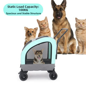 E-RIKE köpek kedi katlanır sepet kamp nefes örgü katlanabilir evcil vagon ile dönebilir tekerlekler - Product Image 4